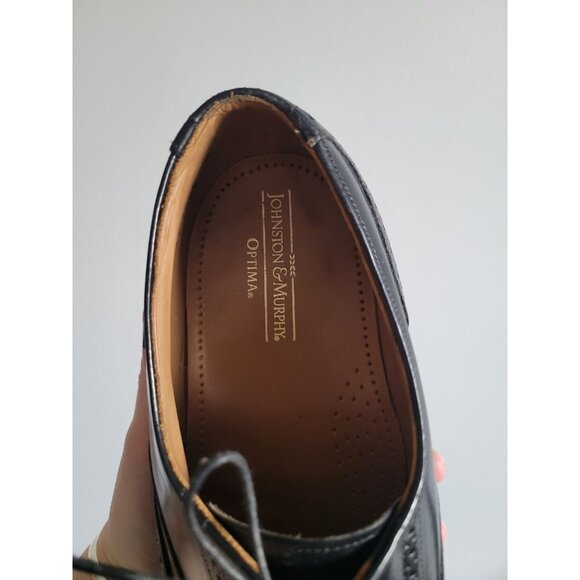Johnson & Murphy Optima Leather Black Lace Up Dress Mens 11 D Dress Shoes - Picture 3 of 8